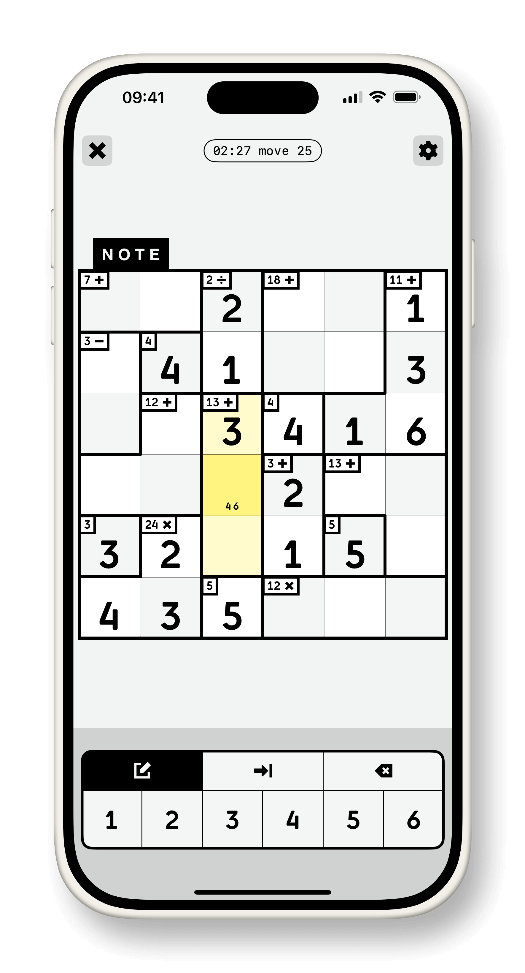 Wisdoku puzzle screen on iPhone